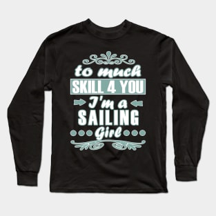 Sailing girl power sailboat Long Sleeve T-Shirt